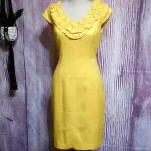 Kay Unger Yellow Midi Dress